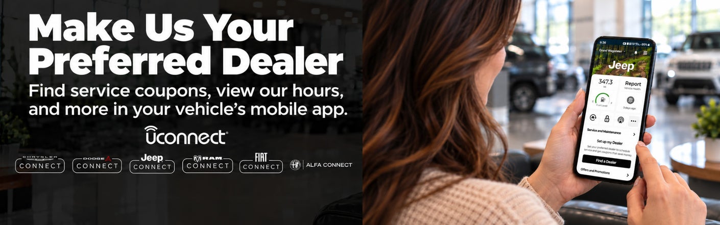 uconnect® make us your preferred dealer | John Hiester Chrysler Dodge Jeep Ram of Lillington in Lillington NC