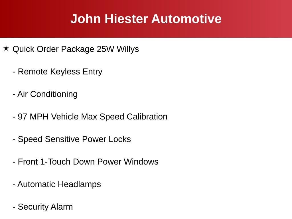 2021 Jeep Wrangler Willys 4x4
