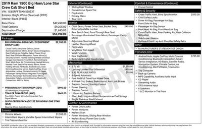 2019 RAM 1500 Big Horn/Lone Star Crew Cab 4x4 5'7" Box
