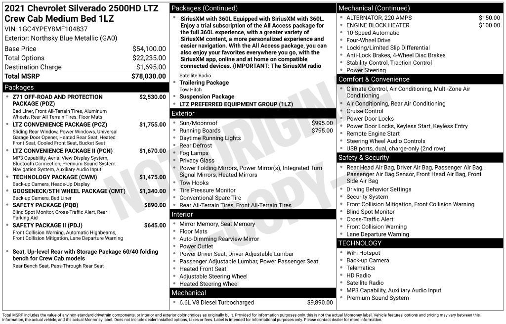 2021 Chevrolet Silverado 2500 HD LTZ