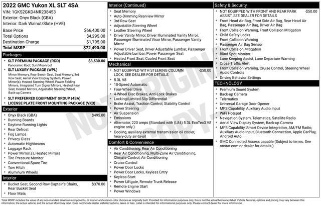 2022 GMC Yukon XL SLT