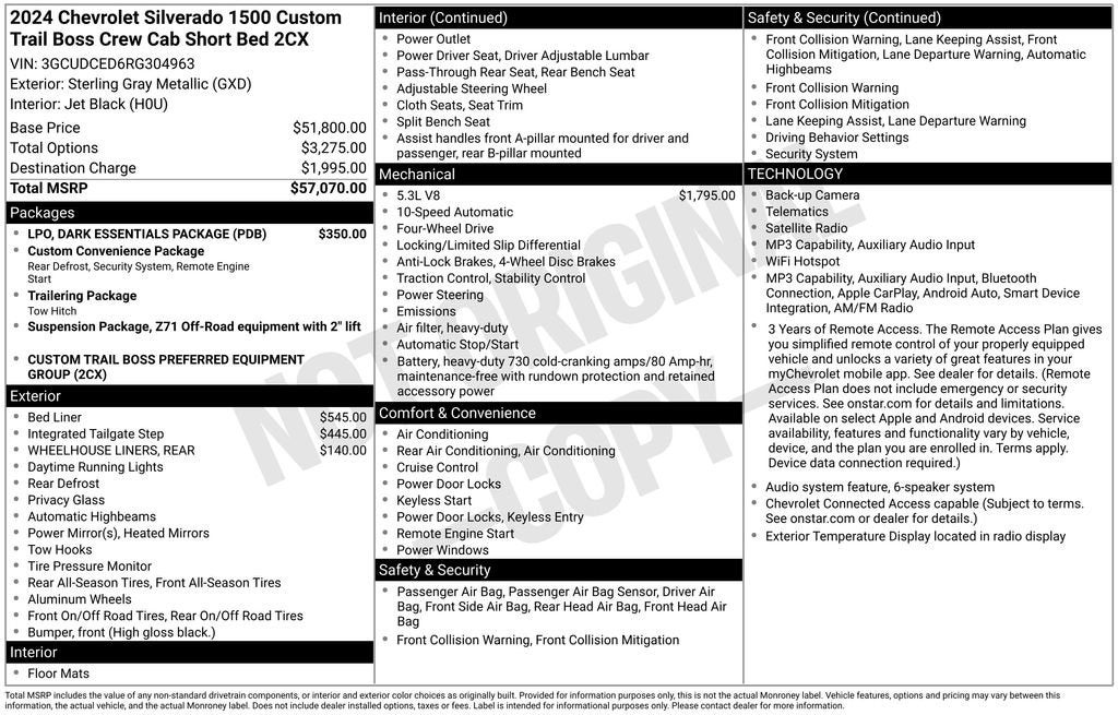 2024 Chevrolet Silverado 1500 Custom Trail Boss
