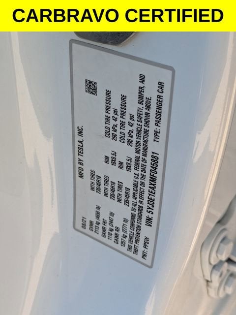 2021 Tesla Model 3 Standard Range Plus Rear-Wheel Drive