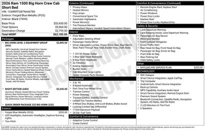 2026 RAM 1500 Big Horn/Lone Star