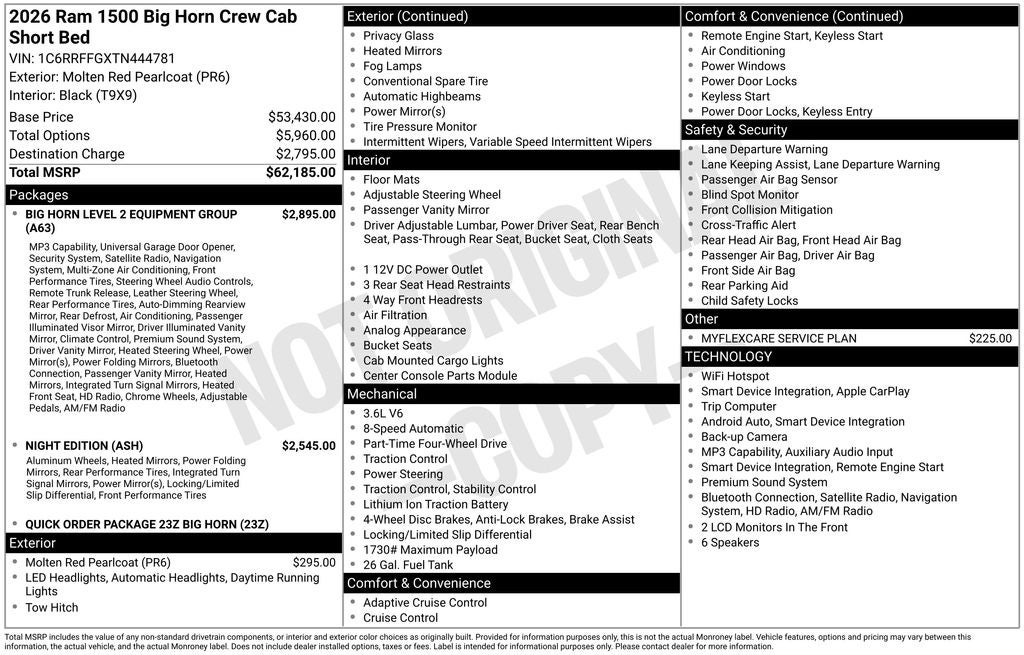 2026 RAM 1500 Big Horn/Lone Star