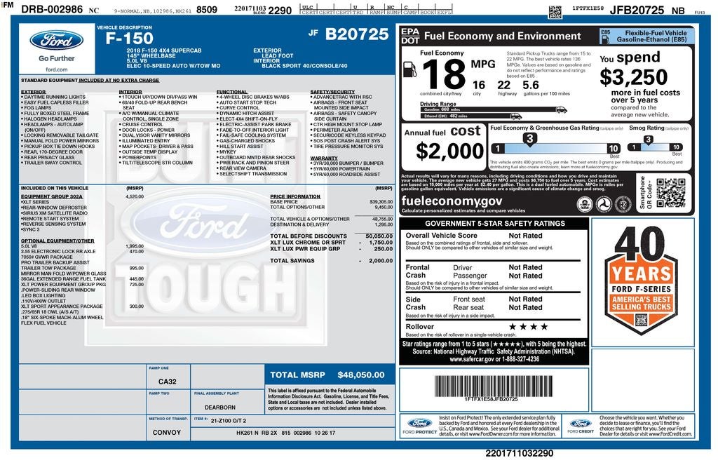 2018 Ford F-150 XLT