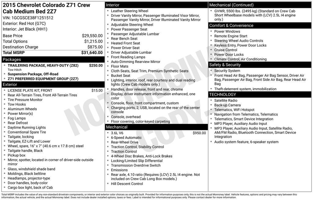 2015 Chevrolet Colorado Z71