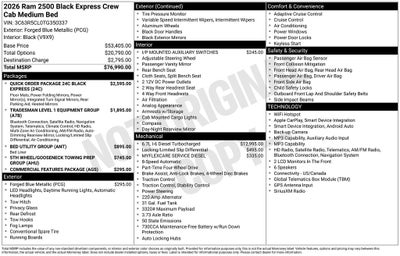2026 RAM 2500 Black Express