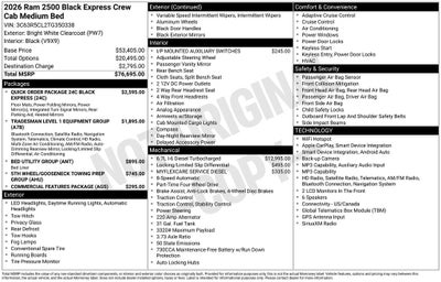 2026 RAM 2500 Black Express