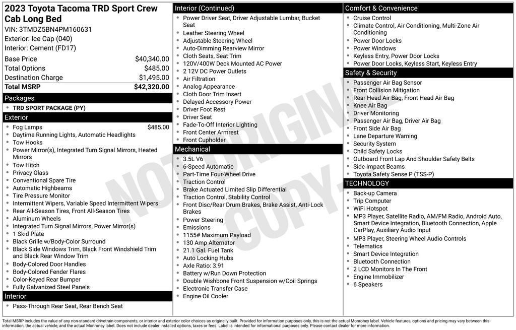 2023 Toyota Tacoma TRD Sport V6