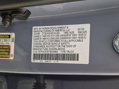 2026 Honda Ridgeline RTL