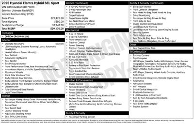 2025 Hyundai Elantra Hybrid SEL Sport