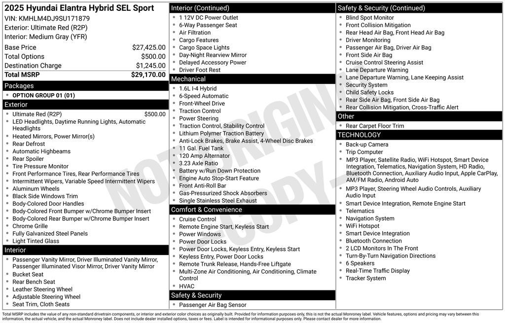 2025 Hyundai Elantra Hybrid SEL Sport