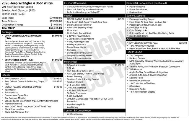 2026 Jeep Wrangler Willys