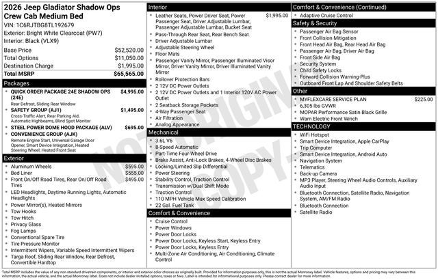 2026 Jeep Gladiator Shadow Ops