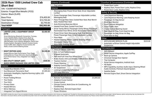2026 RAM 1500 Limited