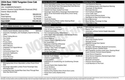 2026 RAM 1500 Tungsten