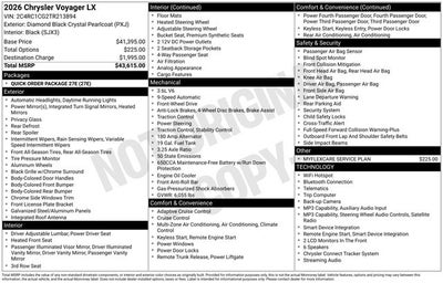 2026 Chrysler Voyager LX