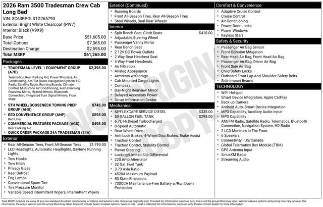 2026 RAM 3500 Tradesman