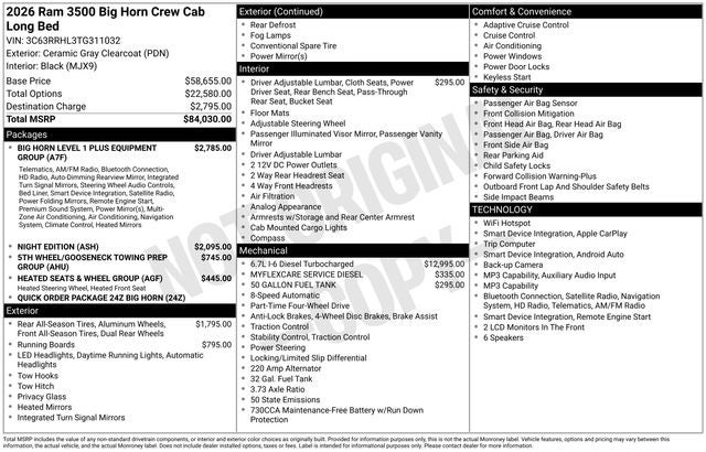 2026 RAM 3500 Big Horn
