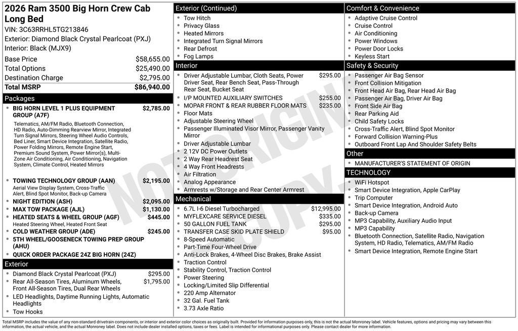2026 RAM 3500 Big Horn