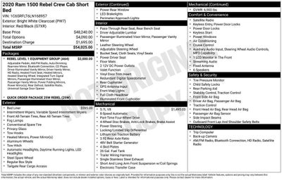 2020 RAM 1500 Rebel Crew Cab 4x4 5'7" Box