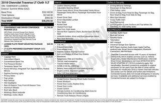 2018 Chevrolet Traverse LT Cloth