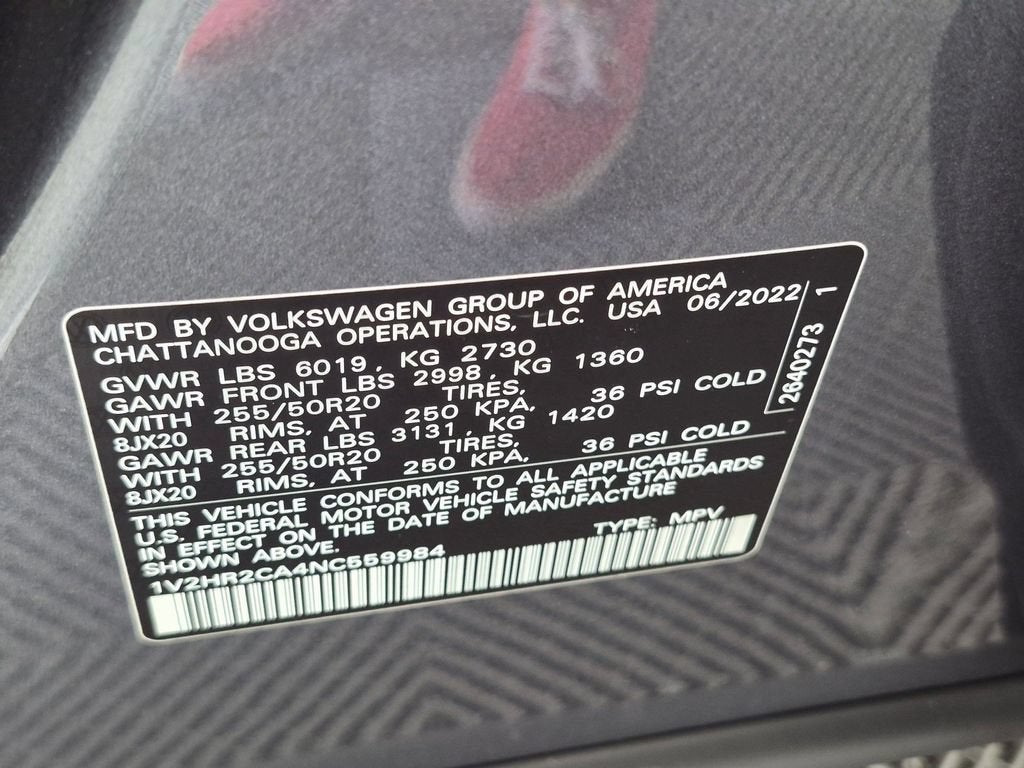 2022 Volkswagen Atlas 3.6L V6 SE w/Technology