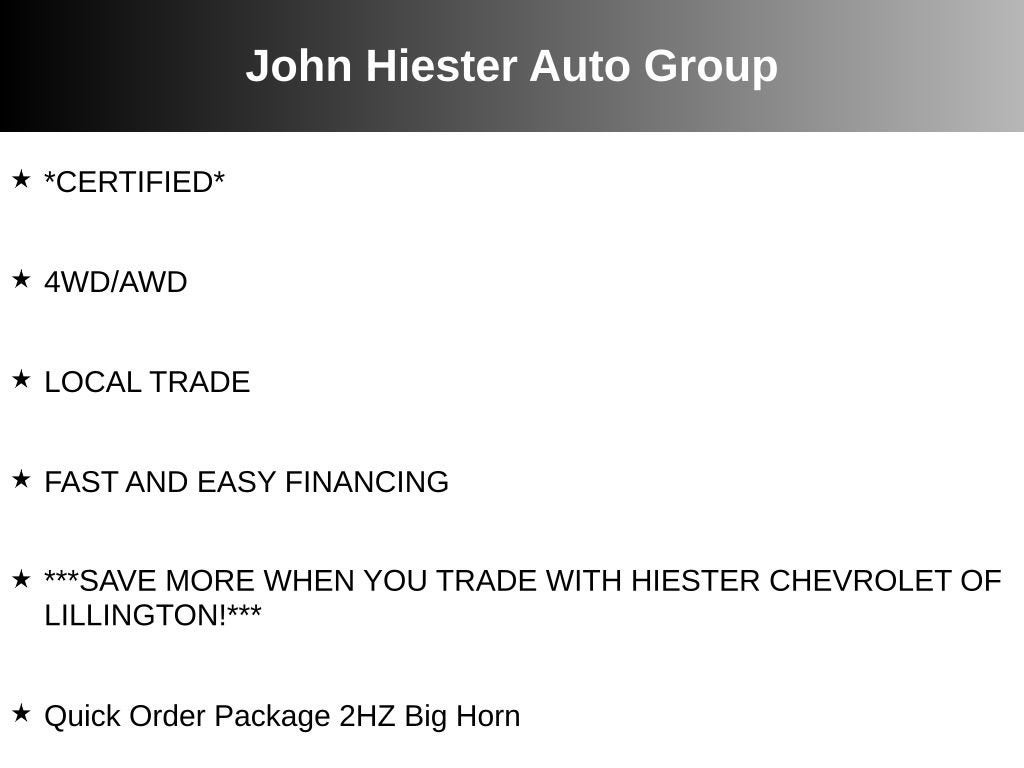 2019 RAM 2500 Big Horn