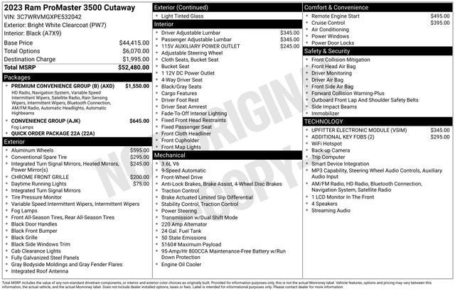 2023 RAM ProMaster Cutaway NA